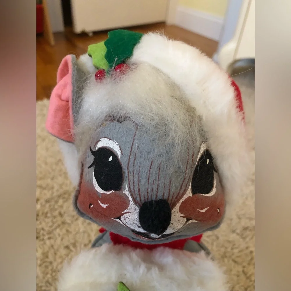 🎅🏽Vintage Annalee Christmas Girl Mouse: 1965